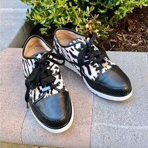 Donald J Pliner Flip Calf Hair Leopard Print Sneakers, 9